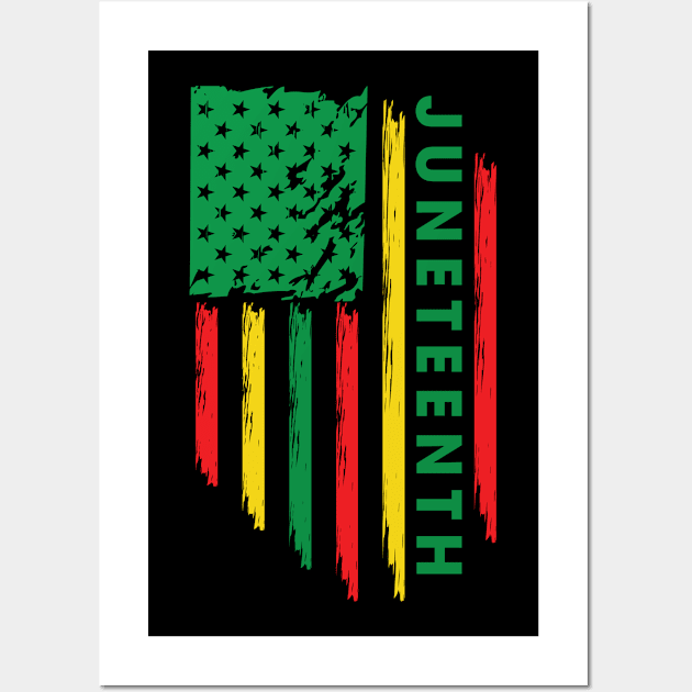 Juneteenth American Flag Wall Art by Blood Moon Design